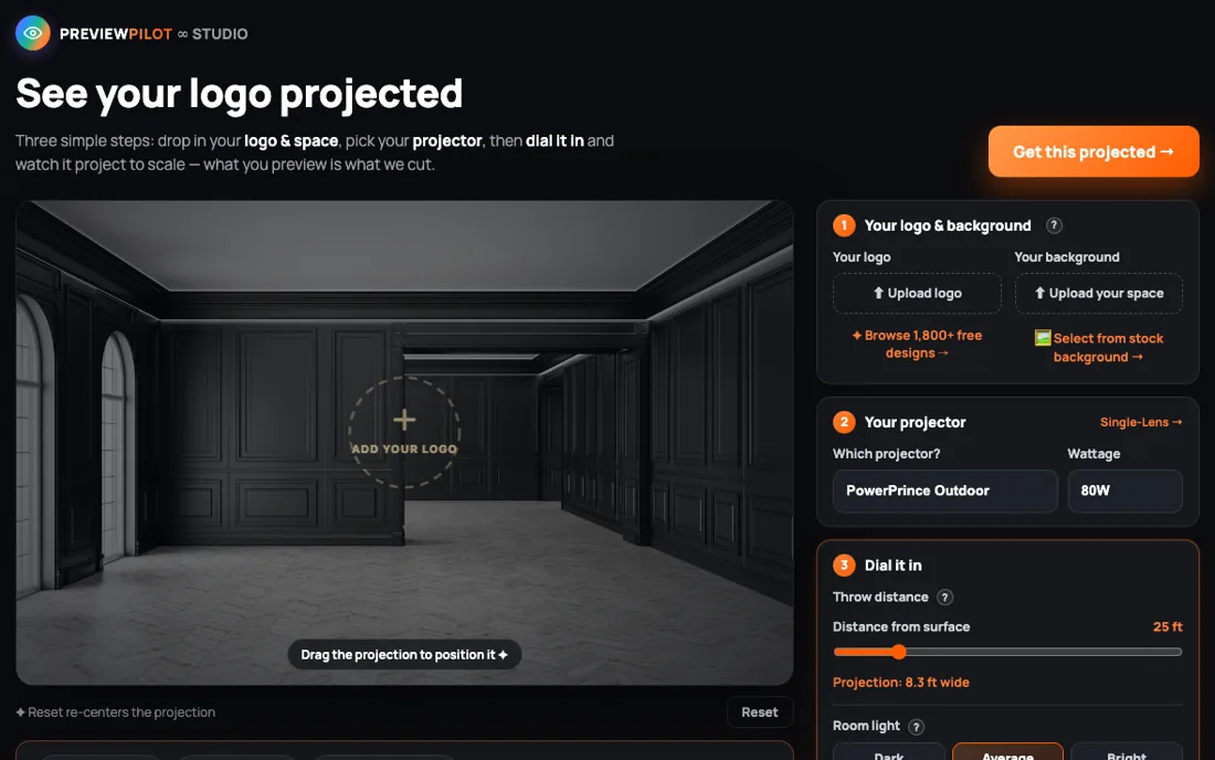 Preview Pilot projection visualizer